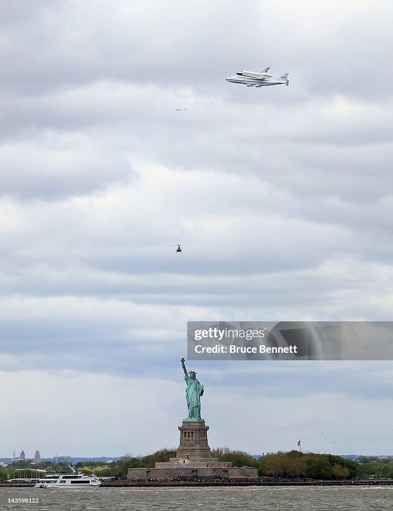 Space Shuttle Enterprise Arrives In New York Atop A 747