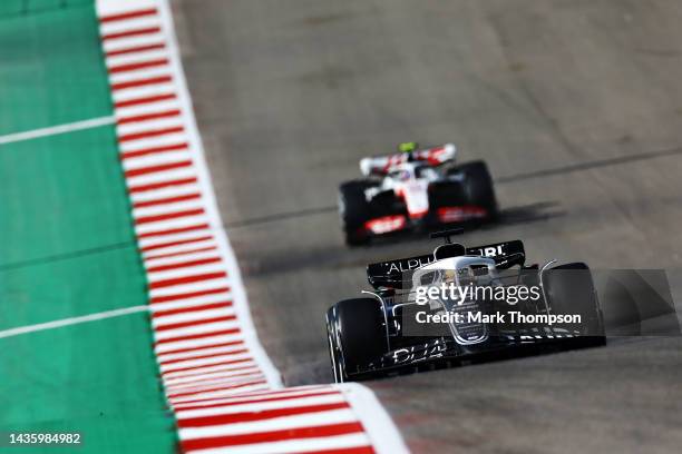 Pierre Gasly of France driving the Scuderia AlphaTauri AT03 on track during the F1 Grand Prix of USA at Circuit of The Americas on October 23, 2022...