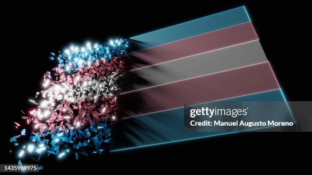 vanishing transgender pride flag - transgender symbol stock pictures, royalty-free photos & images
