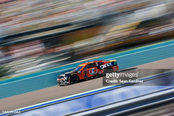 Ross Chastain, driver of the Kubota Chevrolet, drives during the NASCAR Cup Series Dixie Vodka 400 at Homestead-Miami Speedway on October 23, 2022 in...