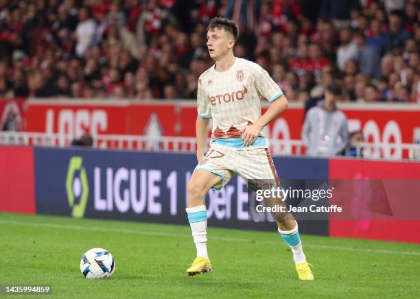 Aleksandr Golovin of Monaco during the Ligue 1 match between Lille OSC and AS Monaco at Stade Pierre-Mauroy on October 23, 2022 in Villeneuve d'Ascq...