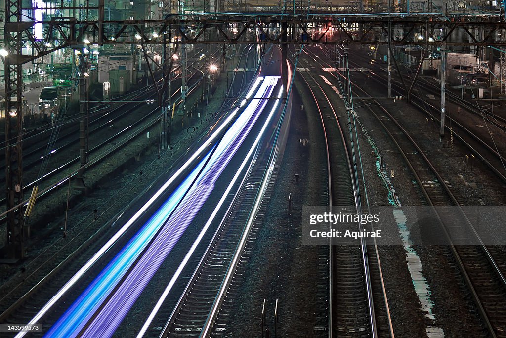 Light trails at night