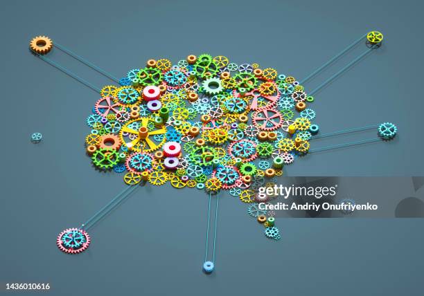 brain gear mechanism. - creativity graphic stock pictures, royalty-free photos & images