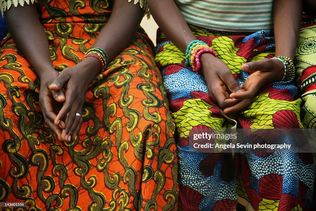 Senagalese girls dressed in traditional