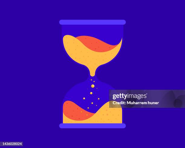 stockillustraties, clipart, cartoons en iconen met colorful hourglass vector illustration. - verval