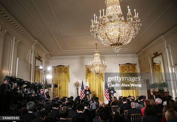 President Barack Obama and Japanese Prime Minister Yoshihiko Noda participate in a press conference at the East Room of the White House April 30,...