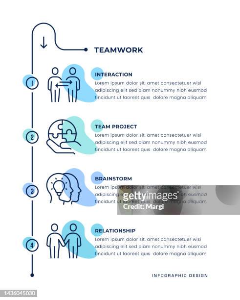teamwork infographic concepts - company culture stock illustrations