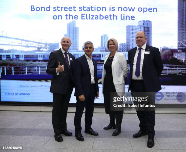 Transport for London Commissioner, Andy Byford, and London's mayor, Sadiq Khan, Engineering Director at Bond Street, Sharon Young, and Transport for...