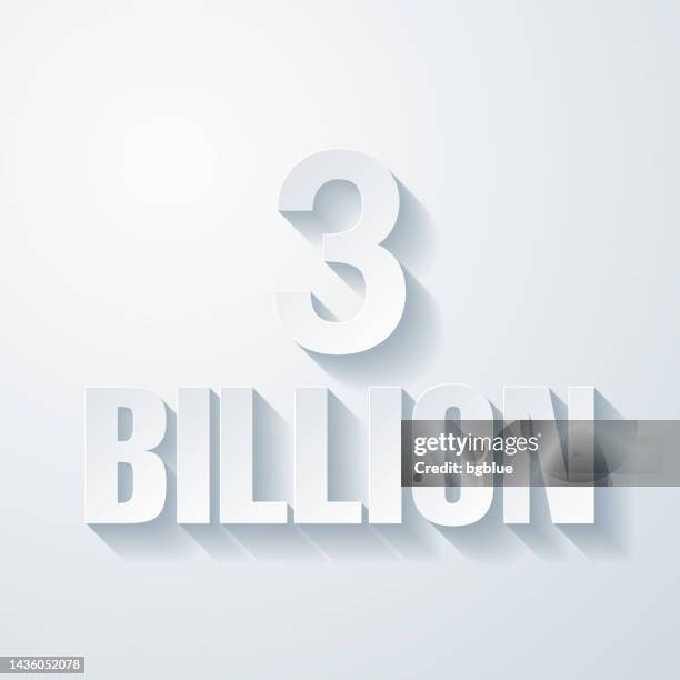 3 billion. icon with paper cut effect on blank background - billionaire stock illustrations