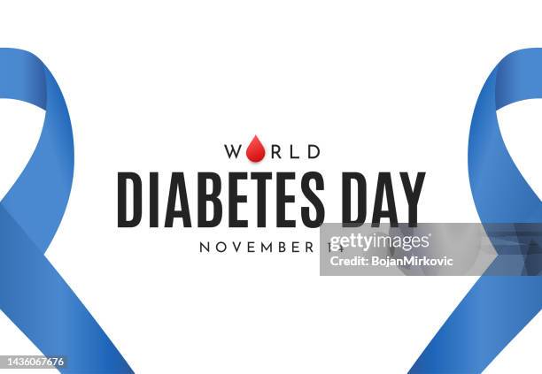 world diabetes day card, banner, november 14. vector - world diabetes day stock illustrations