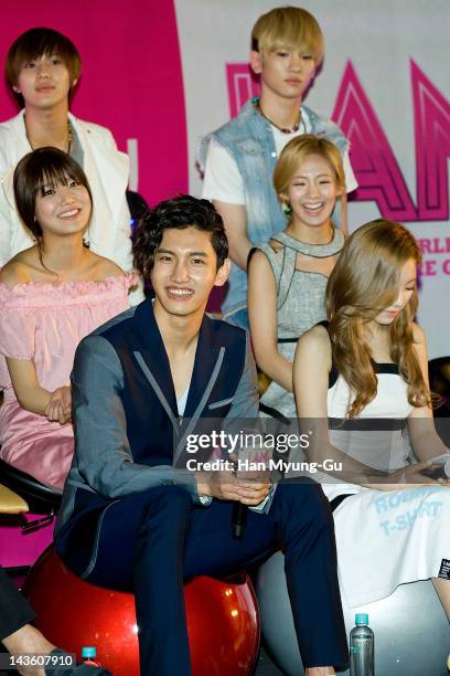 South Korean idol MAX of TVXQ and Taemin,Key of SHINee and Sooyoung,Taeyeon and Hyoyeon of Girls' Generation attends a showcase to promote 'I AM.' at...