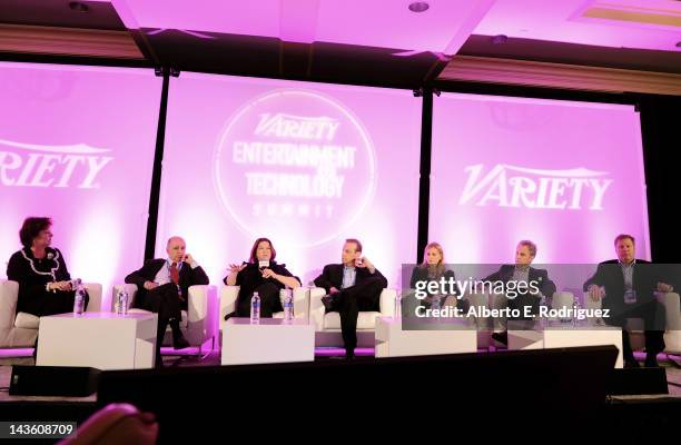 Moderator Mary Shelton Rose, President, Fox Tv Studios, David Madden, President, NBCUniversal Digital Entertainment Vivi Zigler, President & COO...