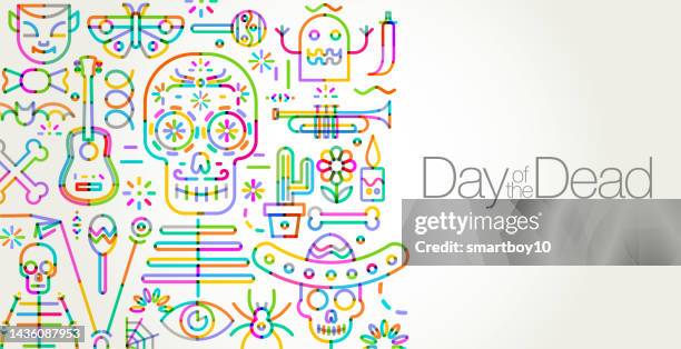 day of the dead festival, dia de los muertos - dia de muertos stock illustrations