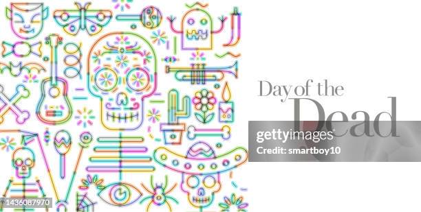 day of the dead festival, dia de los muertos - dia de muertos stock illustrations