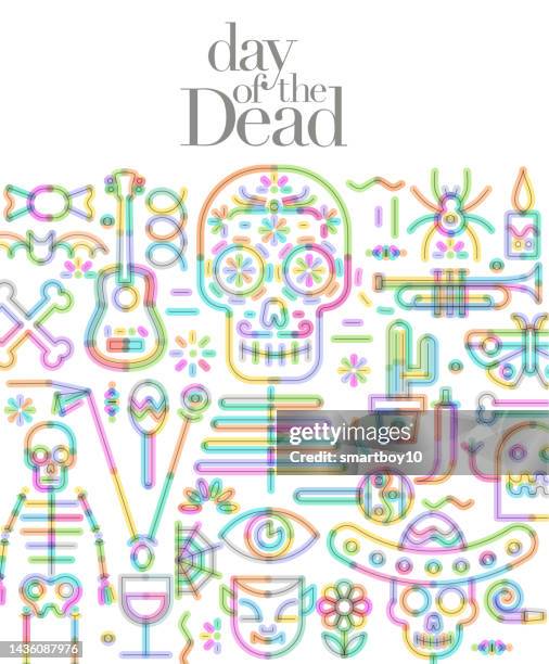 day of the dead festival, dia de los muertos - dia de muertos stock illustrations