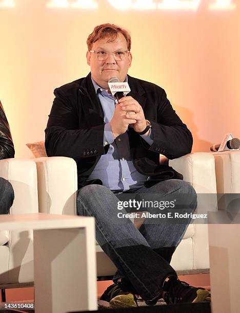 Andy Richter, Conan & Star, Madagascar 3: Europe's Most Wanted speaks onstage during the Masters Of All Media Panel at the Variety Entertainment &...