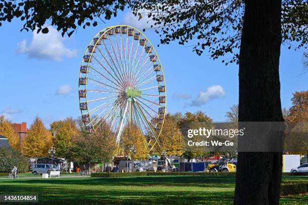 the ferris wheel at münster's largest funfair - send - minster stock pictures, royalty-free photos & images