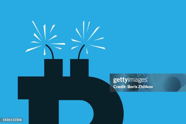 bitcoin bomb - explosive fuse stock pictures, royalty-free photos & images