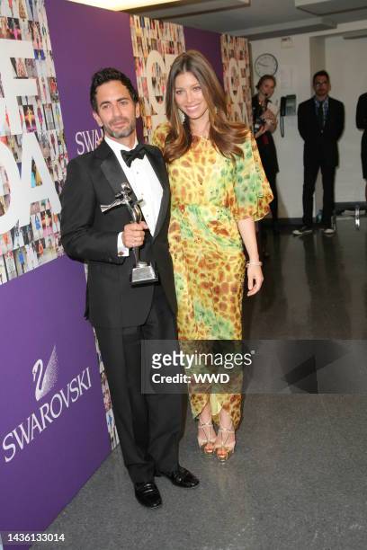 Marc Jacobs and Jessica Biel attend the Council of Fashion Designers of America's 28th annual Fashion Awards at Lincoln Center's Alice Tully Hall.