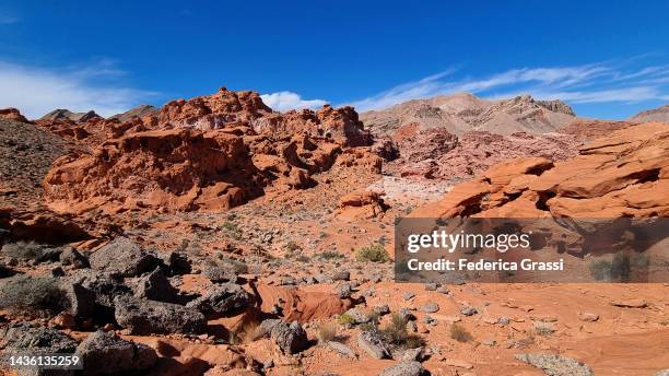 panorama of bowl of fire, lake mead national recreation area, nevada - henderson nevada stock pictures, royalty-free photos & images