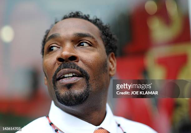 Rodney King speaks with fans before presenting his autobiographical book 'The Riot Within...My Journey from Rebellion to Redemption' at the Eso Won...