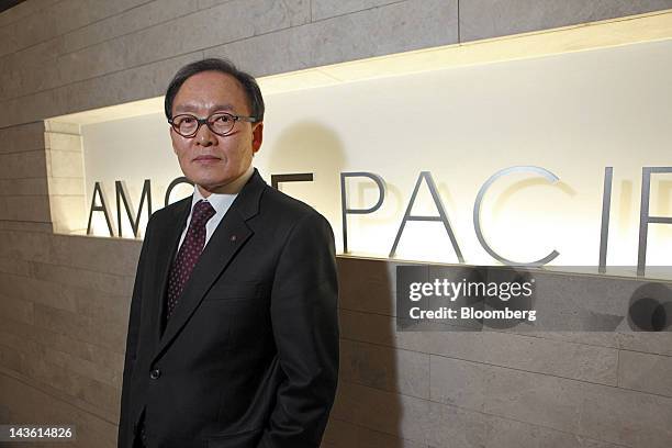 Bae Dong Hyun, chief financial officer and executive vice president of AmorePacific Group, poses for a photograph at the company's headquarters in...