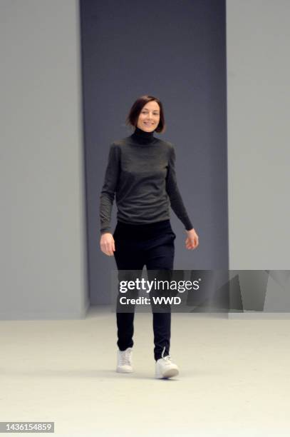 Designer Phoebe Philo on the runway after her Celine fall 2011 show.