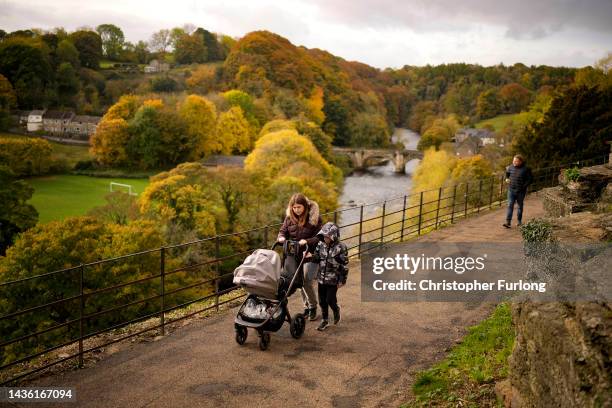 General view across the River Swale in the market town of Richmond in North Yorkshire in the heart of Rishi Sunak's constituency of Richmond on...