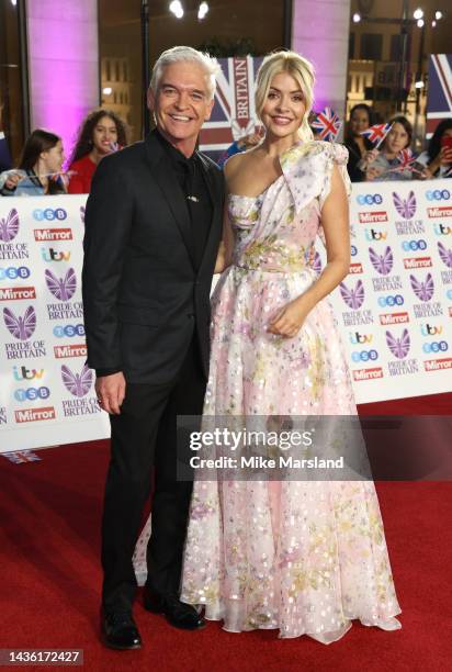 Phillip Schofield and Holly Willoughby attend the Pride of Britain Awards 2022 at Grosvenor House on October 24, 2022 in London, England.