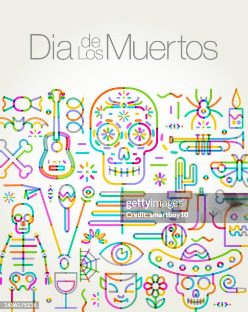 illustrations, cliparts, dessins animés et icônes de jour des morts (en espagnol), dia de los muertos - dia