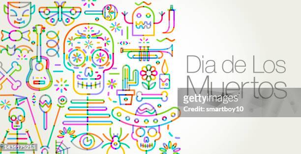 illustrations, cliparts, dessins animés et icônes de jour des morts (en espagnol), dia de los muertos - dia