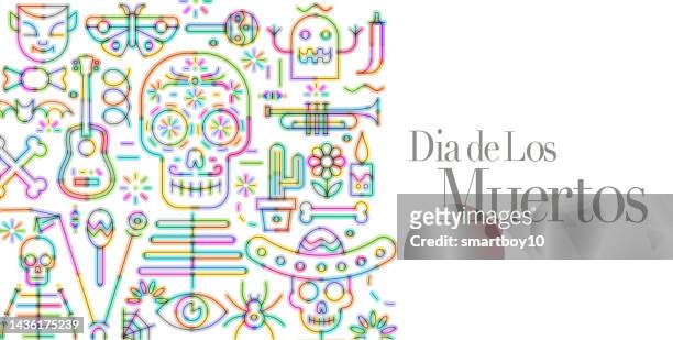 day of the dead (in spanish), dia de los muertos - dia de muertos stock illustrations
