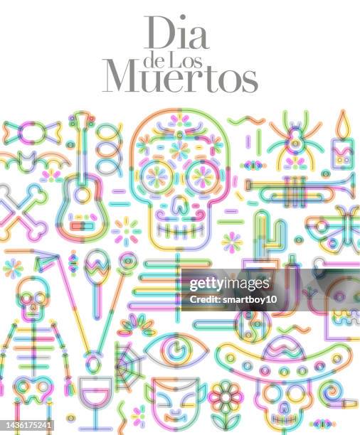 illustrations, cliparts, dessins animés et icônes de jour des morts (en espagnol), dia de los muertos - dia