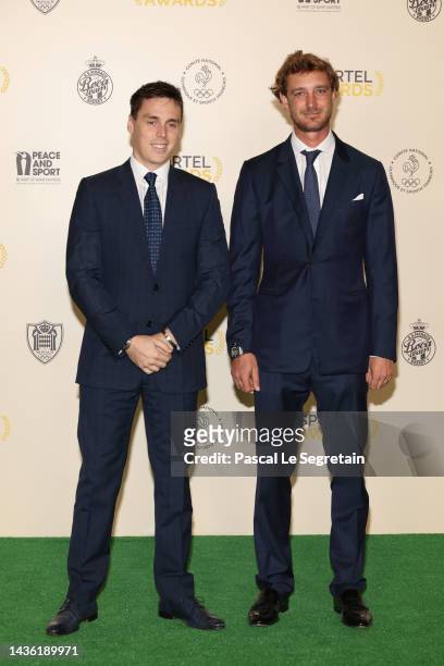 Louis Ducruet and Pierre Casiraghi attend the SPORTEL Awards at Grimaldi Forum on October 24, 2022 in Monaco, Monaco.