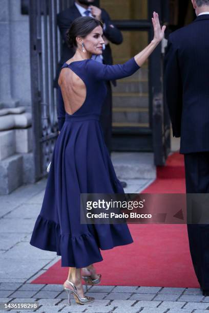 Queen Letizia of Spain attends the Spanish Royals inauguration of The Royal Theatre Season at Teatro Real on October 24, 2022 in Madrid, Spain.