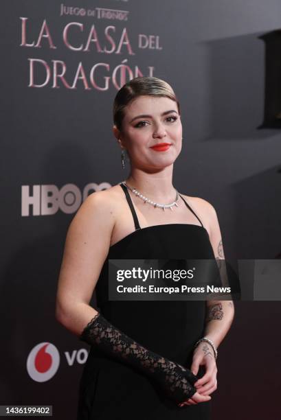 Alba Reche poses at the photocall of the presentation of the last chapter of the first season of 'The House of the Dragon' at Cine Capitol, on 24...