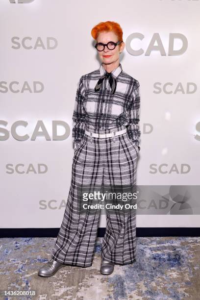 Sandy Powell speaks on stage during The 25th SCAD Savannah Film Festival - Sandy Powell Variety Creative Impact In Costume Design Award on October...