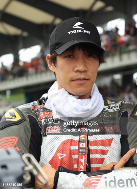 Tetsuta Nagashima of Japan and LCR Honda IDEMITSU seen during the MotoGP of Malaysia - Race at Sepang Circuit on October 23, 2022 in Kuala Lumpur,...