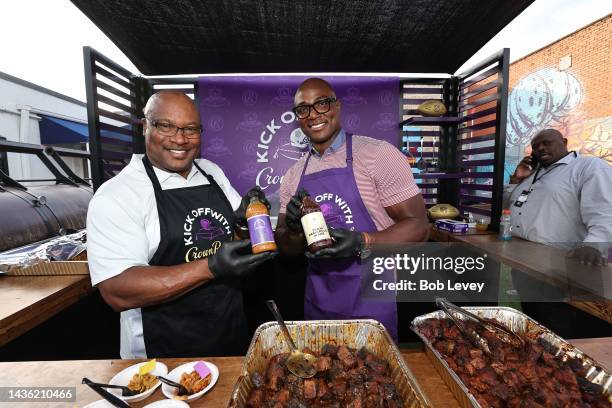 Bo Jackson and DeMarcus Ware attend Crown Royal Teams Up with NFL Legends Bo Jackson and DeMarcus Ware for a BBQ Cook Off Challenge at Southern Smoke...