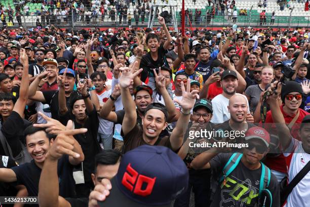 Fans cheering during the MotoGP of Malaysia - Race at Sepang Circuit on October 23, 2022 in Kuala Lumpur, Malaysia.
