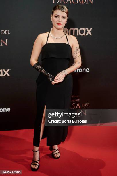 Alba Reche attends the 'The House Of The Dragon' Last Episode Premiere at Cine Capitol on October 24, 2022 in Madrid, Spain.