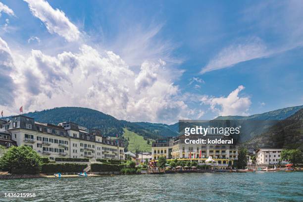 zell am see town in tyrol - zell am see stock pictures, royalty-free photos & images