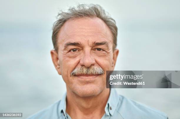 smiling senior man with gray hair - osteuropäischer abstammung stock-fotos und bilder