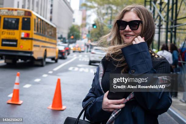 Anna Delvey is seen outside Federal Plaza in lower Manhattan after attending a parole meeting on October 24, 2022 in New York City. Delvey was...