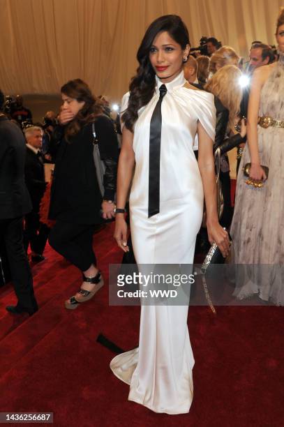 Freida Pinto attends the Metropolitan Museum of Art’s 2011 Costume Institute Gala featuring the opening of the exhibit Alexander McQueen: Savage...
