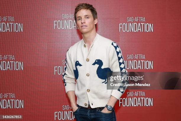 Eddie Redmayne attends the SAG-AFTRA Foundation screening of "The Good Nurse" sat SAG-AFTRA Foundation Robin Williams Center on October 24, 2022 in...