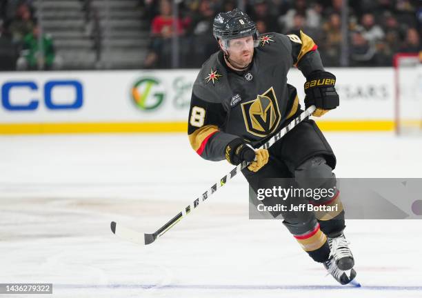 Phil Kessel of the Vegas Golden Knights skates during the first period against the Toronto Maple Leafs at T-Mobile Arena on October 24, 2022 in Las...