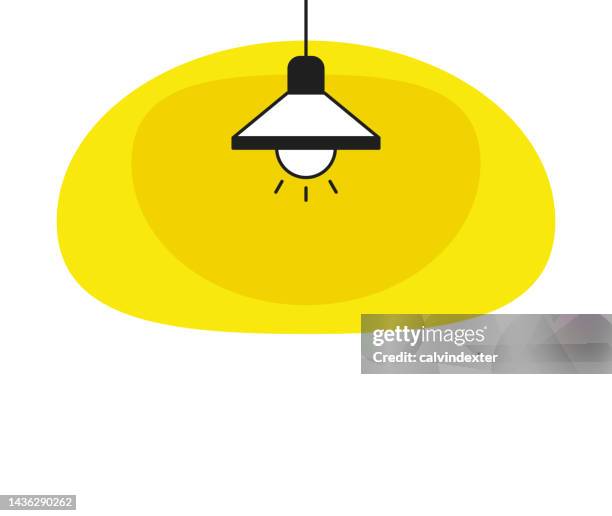 light bulb illustration - room ceiling light stock illustrations