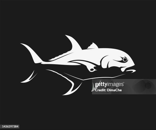 jack fish silhouette - 鹹水魚 幅插畫檔、美工圖案、卡通及圖標