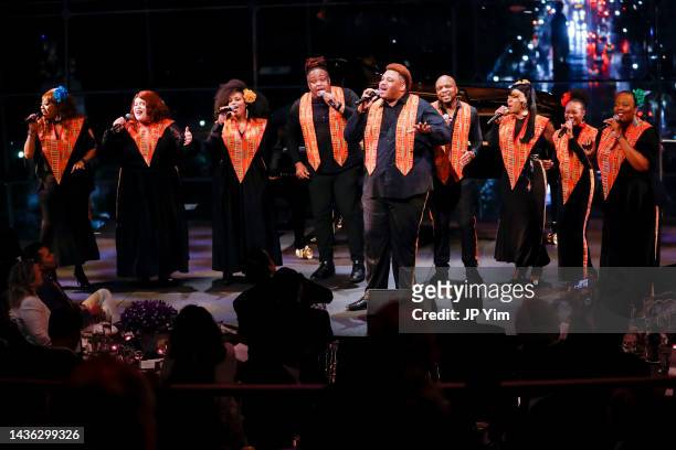 The Harlem Gospel Choir performs during the 2022 Alzheimer's Association Imagine Benefit, built on the legacy of the Rita Hayworth Gala at Jazz at...